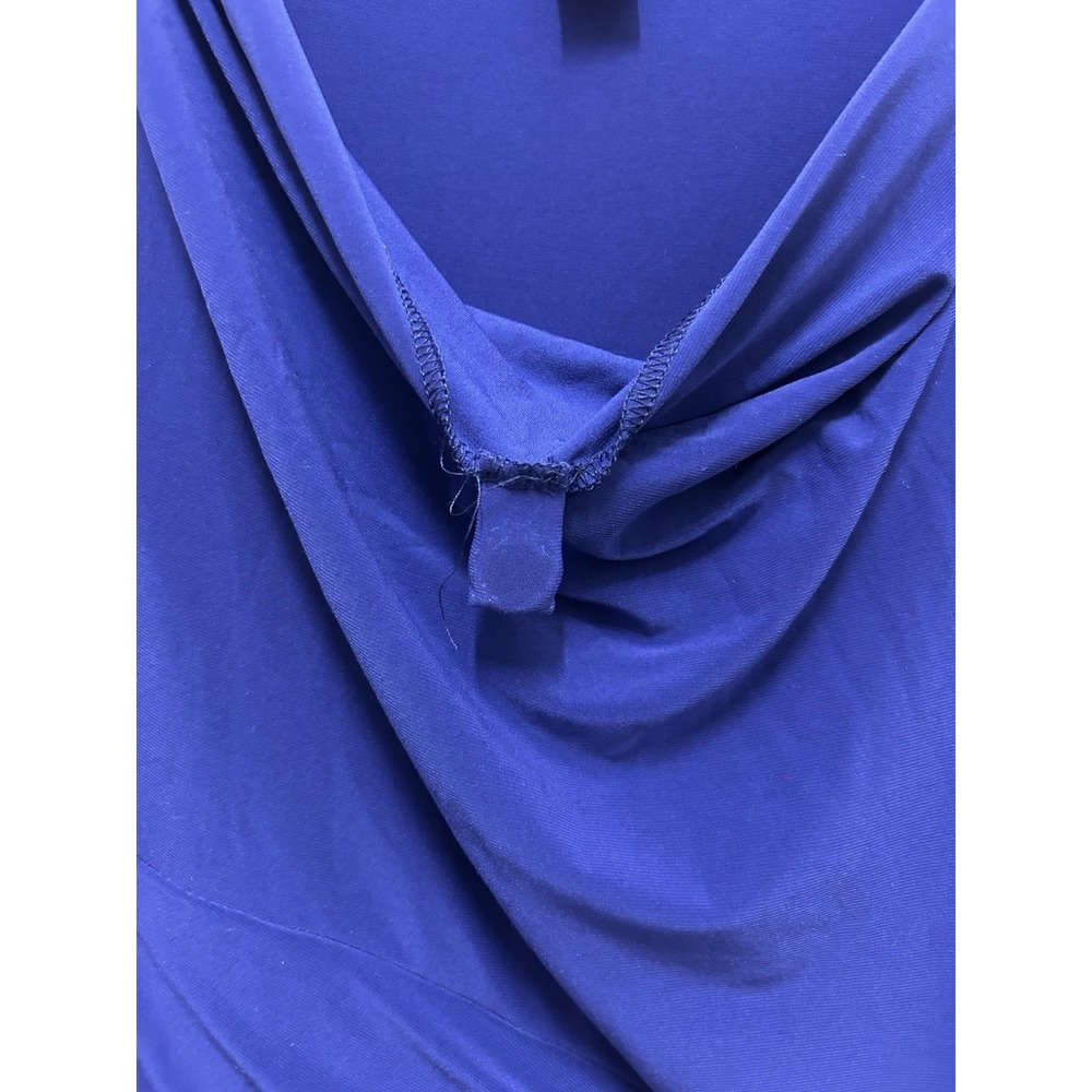 Lauren Ralph Lauren 14 Autumn Wedding Guest Dress Royal Blue Ruched Formal Gown - Picture 6 of 11